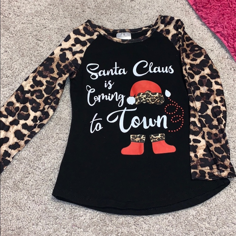 Leopard Santa Claus shirt